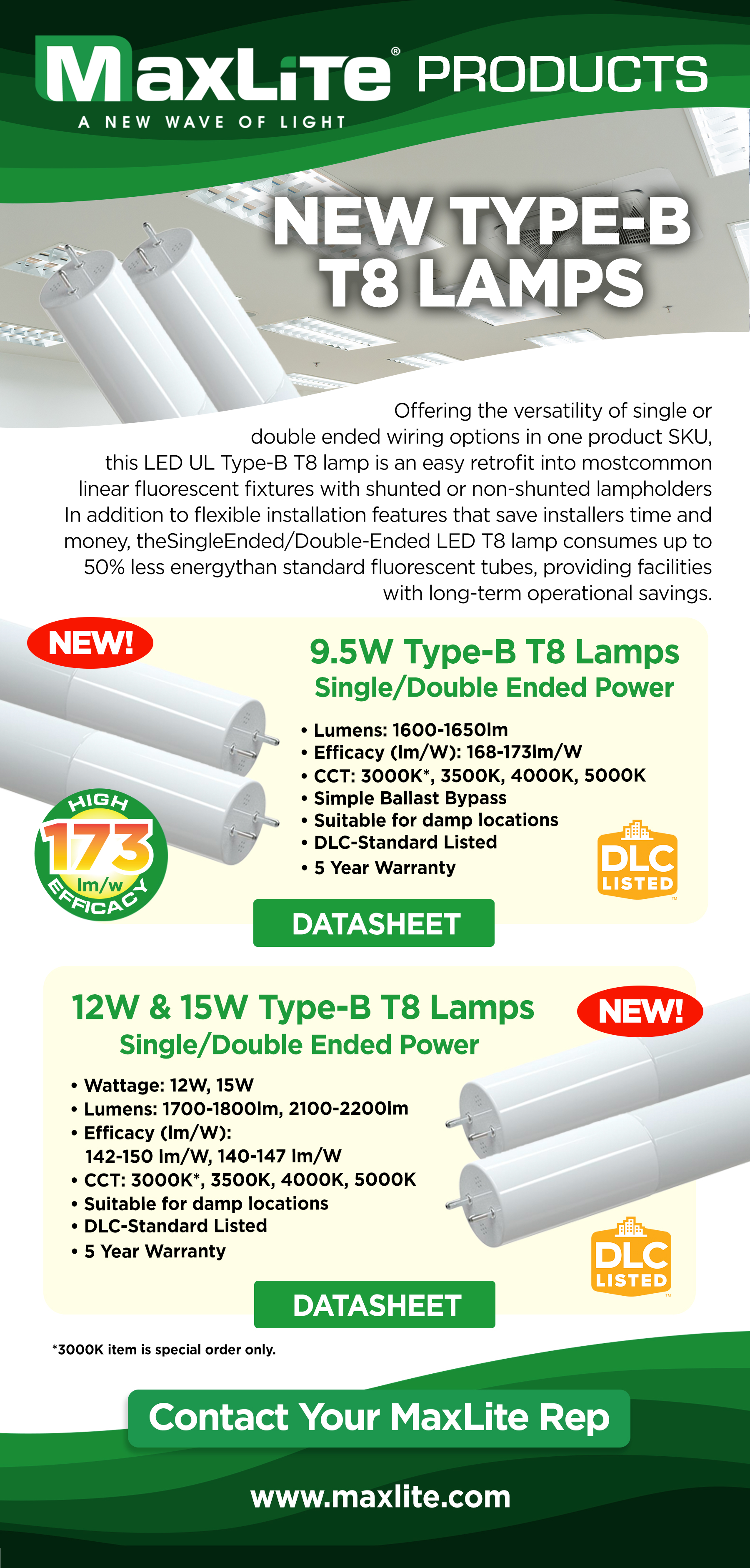 New Type-B T8 Lamps